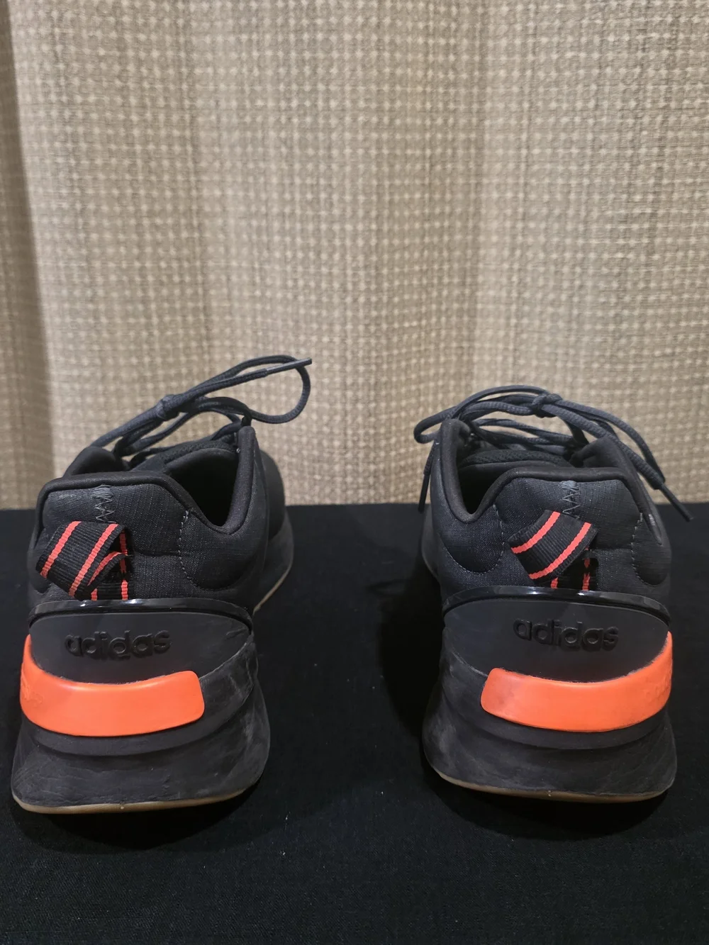 adidas Men’s Black Athletic Sneakers with Orange Accent